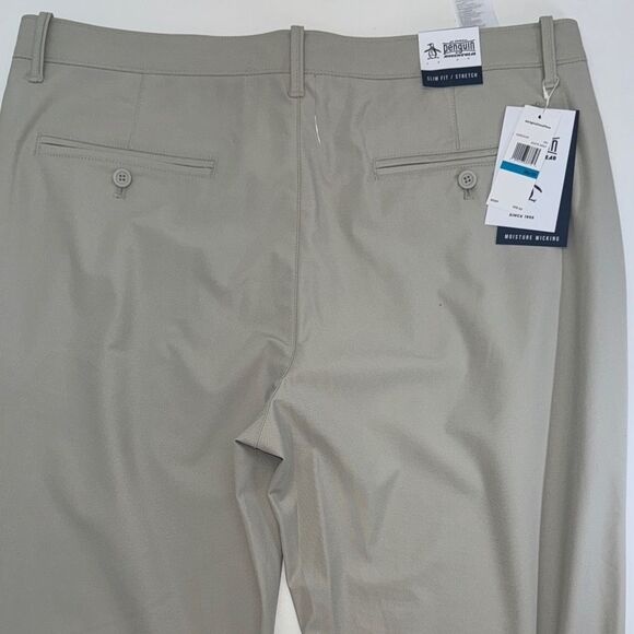 🔥Original Penguin Men's Khaki Chinos PREMIUM SLIM FIT STRETCH Sz 38 X 30 New - Picture 7 of 11